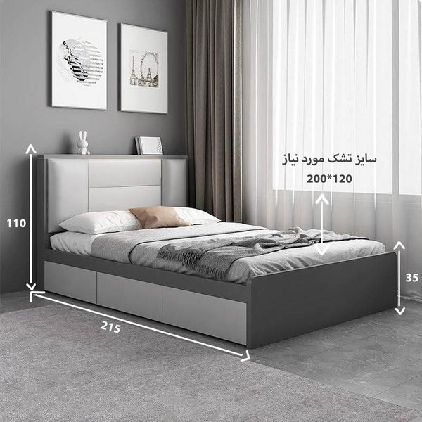 تخت خواب یک نفره مدل 4030 سایز 120×200 سانتی متر