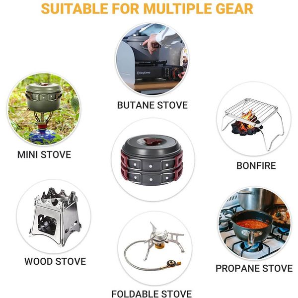 ظروف سفری کینگ کمپ مدل Climber I کد KP3910 مجموعه 8 عددی