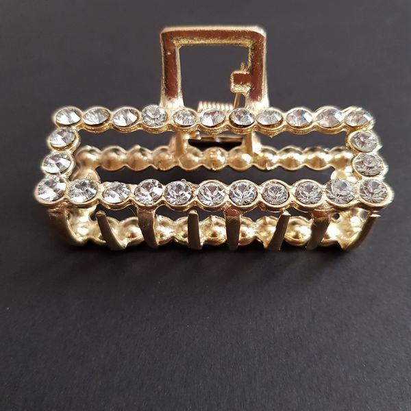 کلیپس مو زنانه مدل مستطیل نگین دار *524