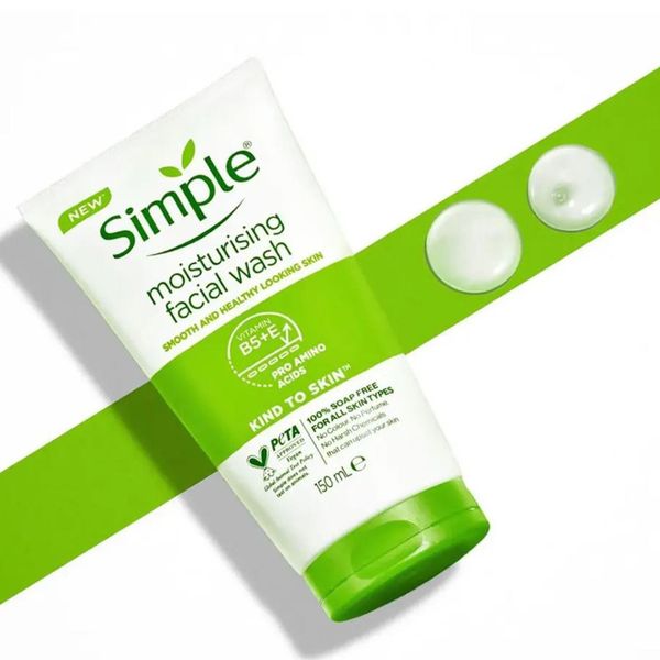 ژل شست‌وشوی صورت سیمپل مدل moisturising حجم 150 میلی‌لیتر