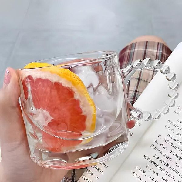 لیوان دلی گلس مدل دسته حلقه ای کد TZ4301 بسته شش عددی