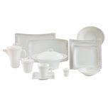 سرویس غذاخوری 97 پارچه چینی زرین سری وینچی مدل اسپاتی پلاتینی درجه عالی