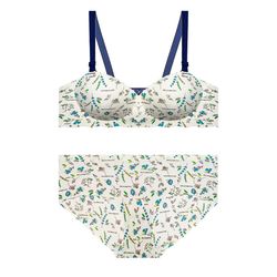 ست شورت و سوتین زنانه مدل سلن نیم جک لیزری سفید