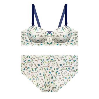 ست شورت و سوتین زنانه مدل سلن نیم جک لیزری سفید