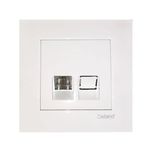 سوکت تلفن 2 خط دلند مدل آسا بسته 3 عددی