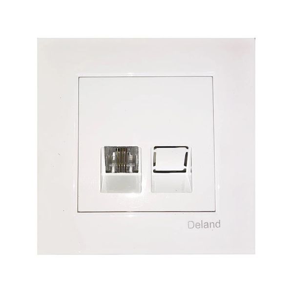 سوکت تلفن 2 خط دلند مدل آسا بسته 3 عددی