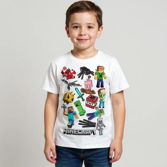 تی شرت آستین کوتاه پسرانه مدل ماینکرفت کد WS52