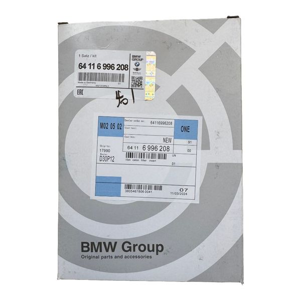 فیلتر کابین بی ام دبلیو کد 64116996208 مناسب برای ام وی ام 530، بی ام دبلیو 540i