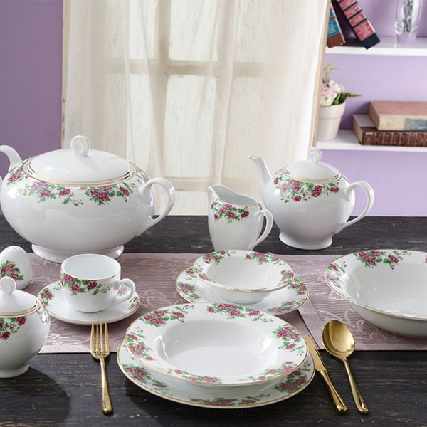 سرویس غذاخوری 102 پارچه چینی زرین ایران سری ایتالیا اف مدل Bidgol درجه یک