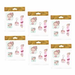 بسته لوازم تحریر مدل  4 تکه چوبی طرح دختر هندوانه ای کد1 مجموعه 6 عددی