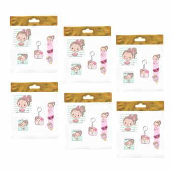 بسته لوازم تحریر مدل  4 تکه چوبی طرح دختر هندوانه ای کد1 مجموعه 6 عددی