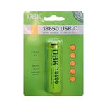 باتری لیتیومی قابل شارژ دی بی کی مدل 18650 USB-C LI-ION