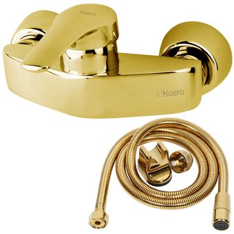 شیر سرویس بهداشتی کسری مدل سزار طلایی بهمراه شلنگ توالت