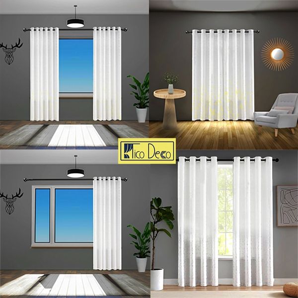 پرده تیکو دکو مدل حریر ژورژت طلاکوب سایز 300x280 سانتیمتر
