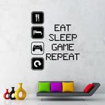 استیکر وی وین آرت طرح Eat Sleep Game Repeat کد S3