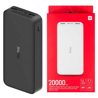 پاوربانک شیائومی مدل Redmi ظرفیت 20000 میلی آمپرساعت به همراه کابل تبدیل microUSB