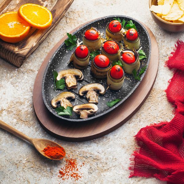 تابه گریل چدن نالینو مدل Sorin به همراه استند چوبی