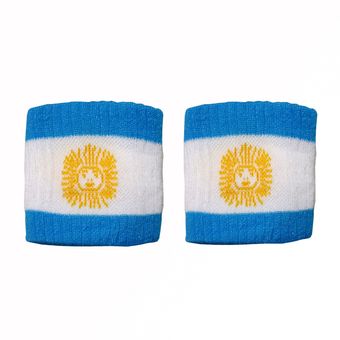 مچ بند ورزشی مدل پرچم ارژانتین کد 655326 مجموعه 2 عددی