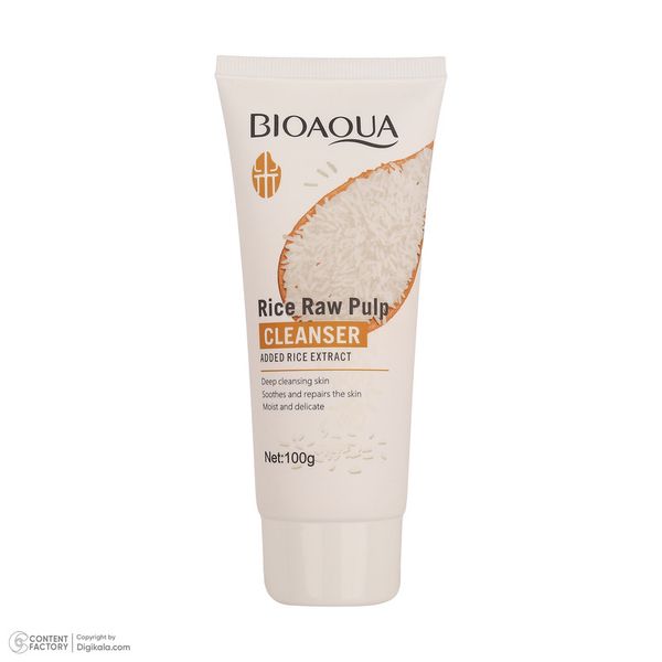 فوم شستوشوی صورت بی آکوا مدل Rice Raw مناسب برای انواع پوست وزن 100 گرم