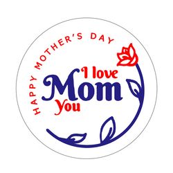 برچسب طرح روز زن و مادر مدل I love you Mom مجموعه 100 عددی