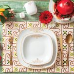 سرویس غذاخوری 98 پارچه 12 نفر چینی زرین ایران مدل کواترو مونت کارلو درجه عالی