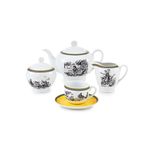 سرویس غذاخوری 102 پارچه چینی زرین ایران سری ایتالیا اف مدل ویلیج درجه عالی