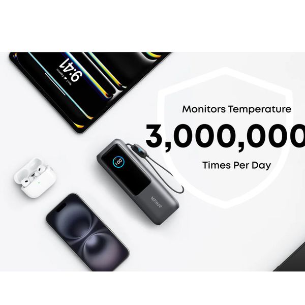 پاوربانک 100 وات انکر مدل A1695 ظرفیت 25000 میلی آمپر ساعت به همراه دو کابل USB-C