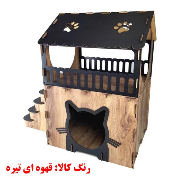 جای خواب سگ و گربه مدل لانه چوبی کد B72-2