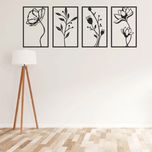 دیوارکوب مدل چوبی گل کد T33 مجموعه چهار عددی