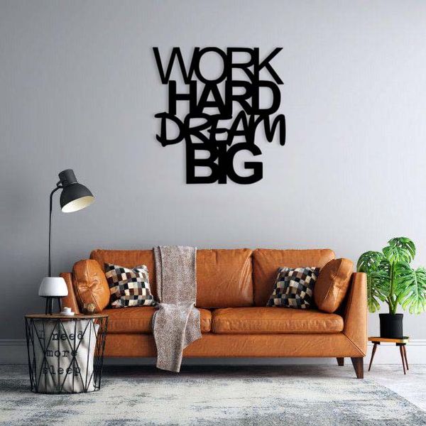 استیکر دیواری ماهوت طرح work hard dream big کد 02