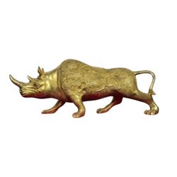 مجسمه برنزی مدل کرگدن آفریقا طرح دو شاخ گلدار کد 2CHINA