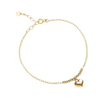 پابند طلا 18 عیار زنانه گالری طلای مریم اکرمی مدل ده البر و قلب دامله