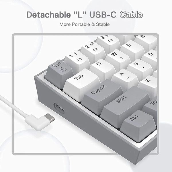 Keyoard Gaming REDRAGON K617 FIZZ Gray - White