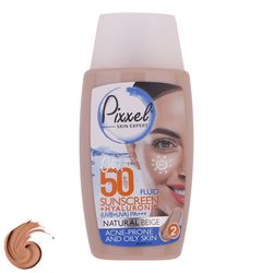 کرم ضدآفتاب پیکسل مدل Natural BEIGE، مناسب پوست های چرب و جوش دار حجم 50 میلی‌لیتر