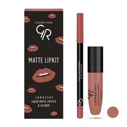 رژلب مایع گلدن رز مدل Long Lasting شماره 16 به همراه مداد لب گلدن رز مدل Dream شماره 531