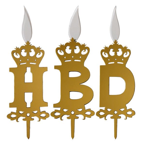 شمع تولد طرح HBD مجموعه 3 عددی