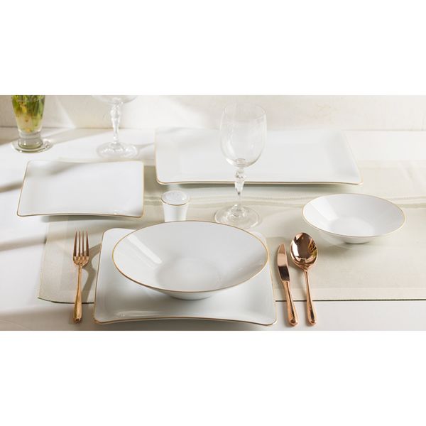 سرویس غذاخوری 30 پارچه 6 نفر چینی زرین ایران مدل وینچی سمن درجه عالی					