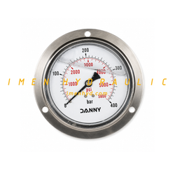 گیج فشار هیدرولیک 400 بار YN100 مدل LB رزوه 1/2 اینچ BSP