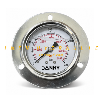 گیج فشار هیدرولیک 400 بار YN60 مدل LB رزوه 1/4 اینچ BSP
