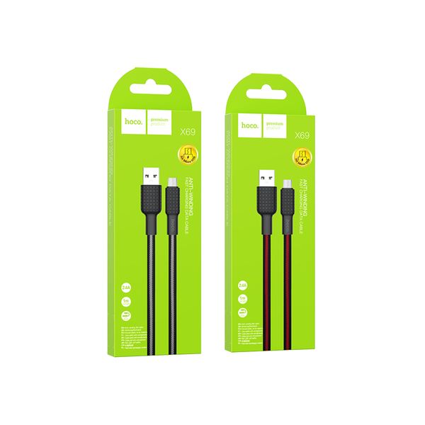 کابل تبدیل USB به MICROUSB  هوکو مدل X69 ANTI-WINDING طول 1 متر