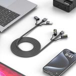 کابل تبدیل USB-C به USB-A و USB-C به لایتنیگ مدل crown 6in1 طول 1.20