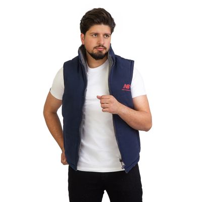 پافر مردانه ملانژ مدل دو رو (سرمه ای)