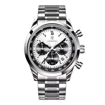 ساعت مچی عقربه‌ای کوارتز مردانه بین باند مدل الماسی کورنوگراف سه موتور فعال کد 100