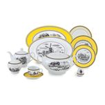 سرویس غذاخوری 102 پارچه چینی زرین ایران سری ایتالیا اف مدل ویلیج درجه عالی