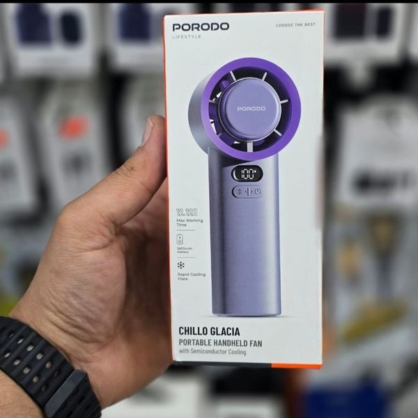 پنکه دستی قابل حمل و خنککننده از برند پوردو (Porodo) مدل Chillo Glacia (کد مدل: PDLFSTM57