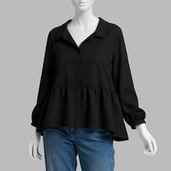 شومیز زنانه مدل عروسکی رنگ مشکی