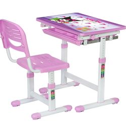 ست میز تحریر و صندلی مدل قابل تنظیم ارتفاع طرح کرومی کد8