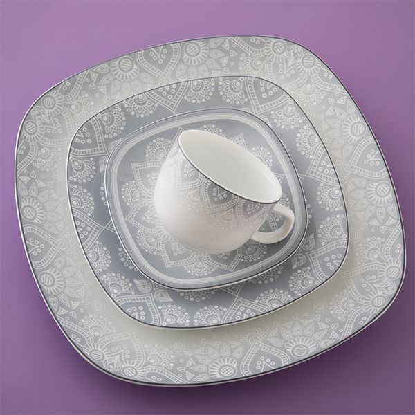 سرویس غذاخوری 73 پارچه 12 نفر چینی زرین ایران مدل کواترو ادلین درجه یک