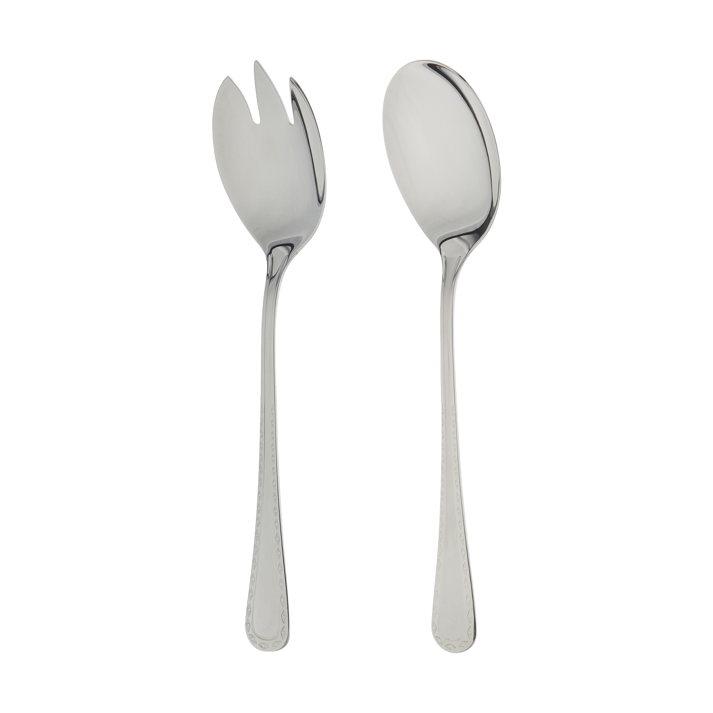 قاشق و چنگال سرو سالاد ناب استیل مدل برلین کد SZ-300-02