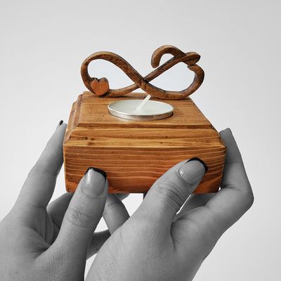 جاشمعی مدل چوبی طرح حب